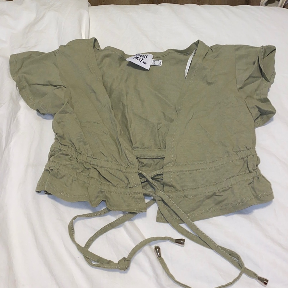 Princess Polly size 0 green tie top